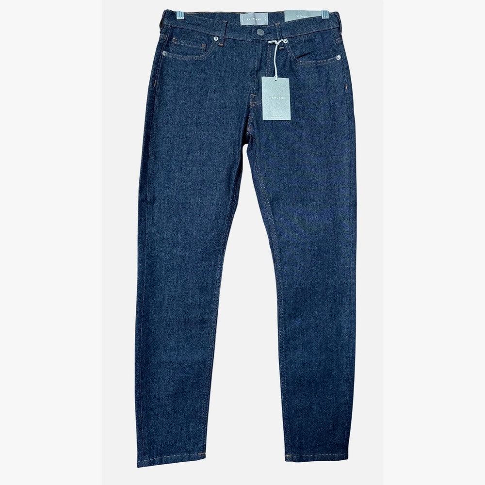 Everlane Mid Rise Skinny Jeans Dark Indigo Blue Stretch Denim Size 27 Reg NWT
